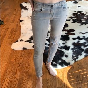 Gray denim jeans